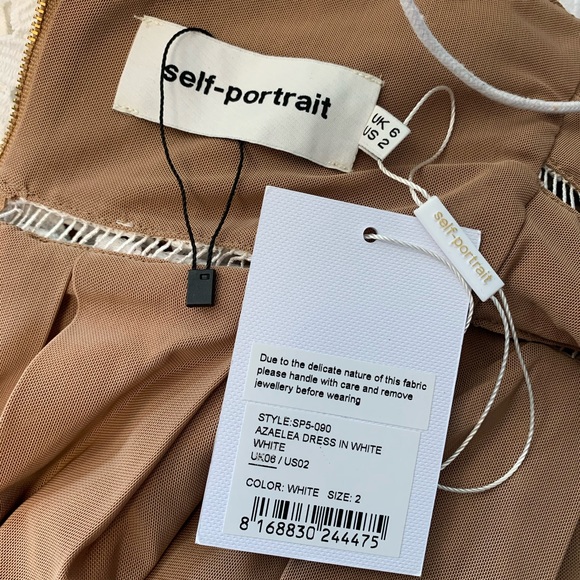 NWT Self-Portrait White Azaelea Guipure Lace Dress - Picture 9 of 16